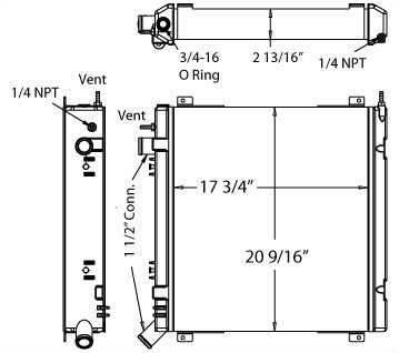 Heavy Duty Bobcat Radiator 211124, 7025613, 7024100